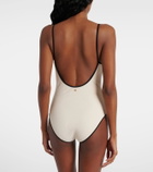 Valentino Logo printed piqué swimsuit