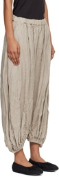 Comme des Garçons Beige Linen Herringbone Garment Treated Trousers