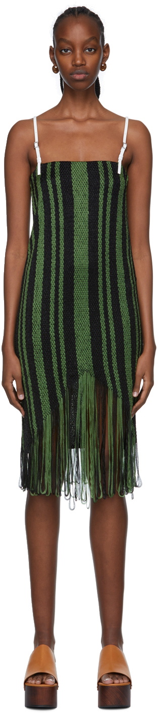jw anderson green dress Green Dress with decorative waist tie JW Anderson