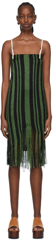 Photo: JW Anderson Green & Black Nylon Mini Dress