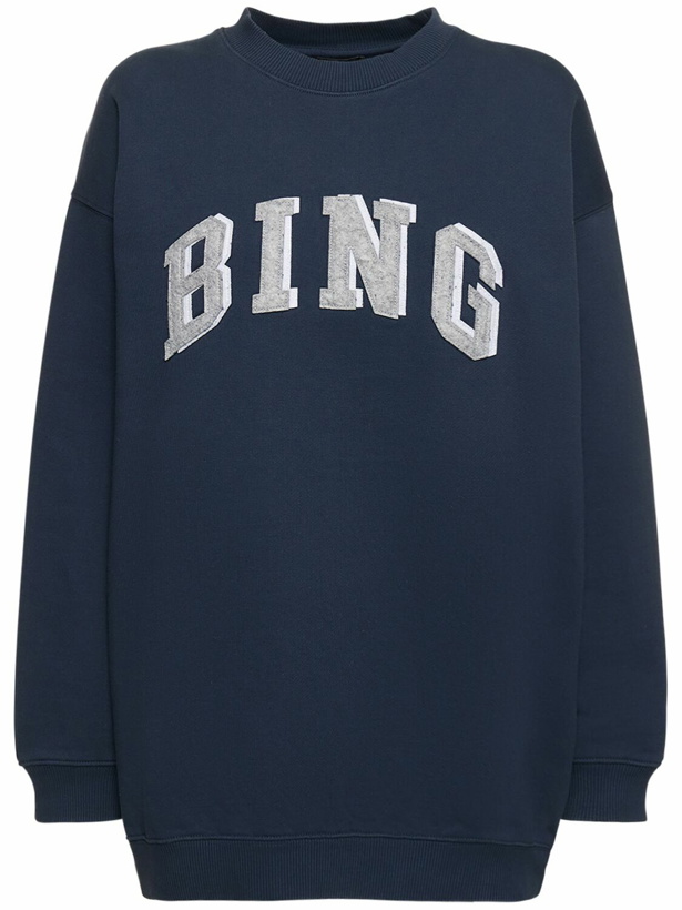 Photo: ANINE BING - Tyler Logo Cotton Blend Sweatshirt