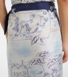 Ferragamo Printed silk wrap skirt