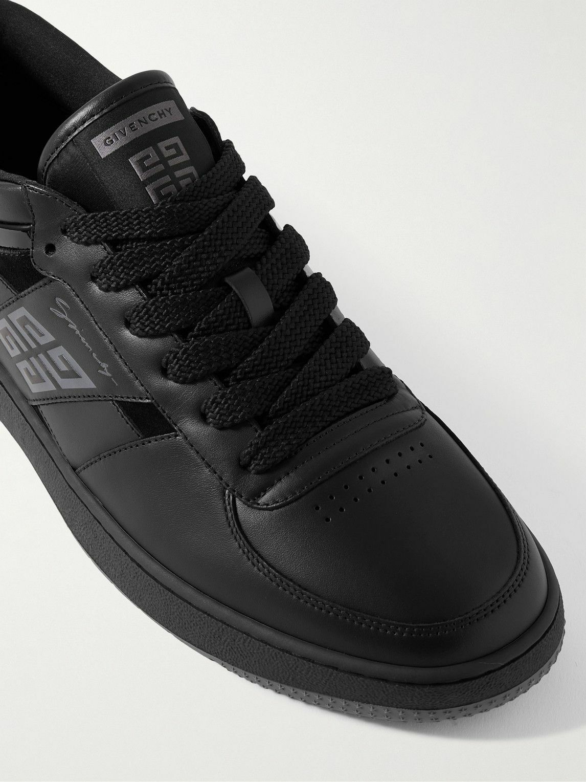 Givenchy - Suede-Trimmed Leather Sneakers - Black