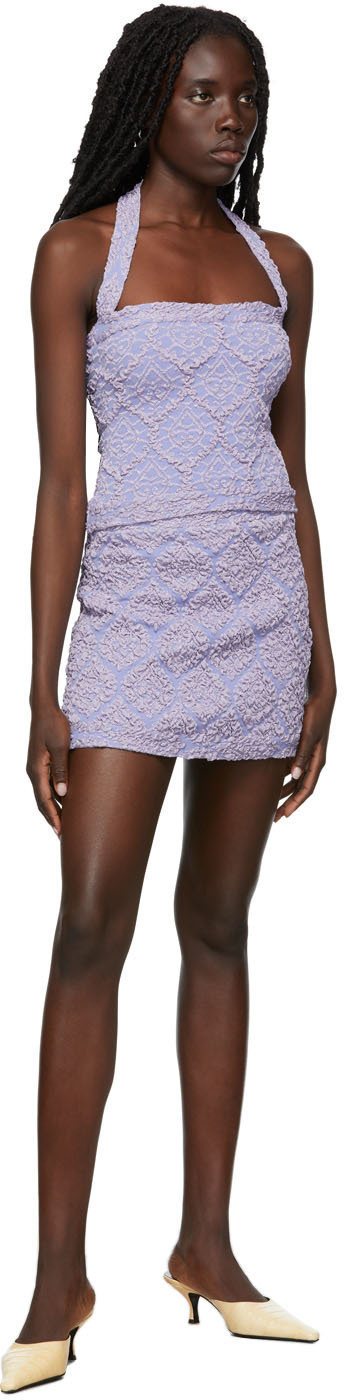 Gauntlett Cheng SSENSE Exclusive Purple Knit Bandage Tank Top
