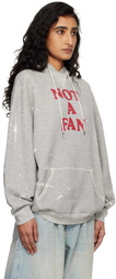 R13 Gray 'Not A Fan' Oversized Hoodie