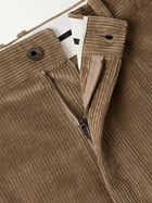 LOEWE - Wide-Leg Pleated Embellished Cotton and Cashmere-Blend Corduroy Trousers - Neutrals