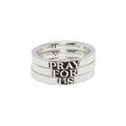 Martyre Silver Pray For Us Stack Ring Set