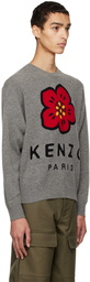 Kenzo Gray Kenzo Paris Boke Flower Sweater