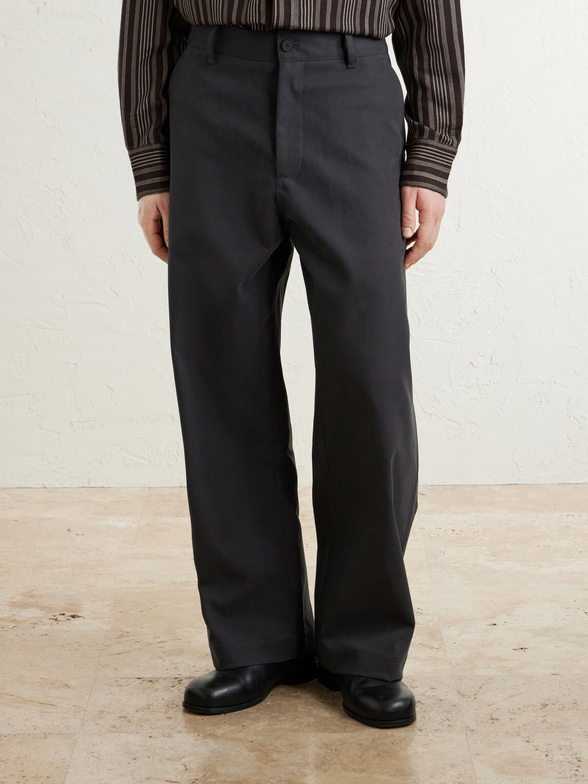 Studio Nicholson - Barrel-Leg Cotton-Twill Trousers - Gray