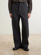 Studio Nicholson - Barrel-Leg Cotton-Twill Trousers - Gray