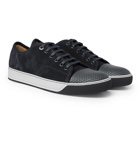 Lanvin - DBB1 Cap-Toe Suede and Textured-Leather Sneakers - Men - Gray