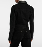 Bottega Veneta Intrecciato leather-trimmed denim jacket