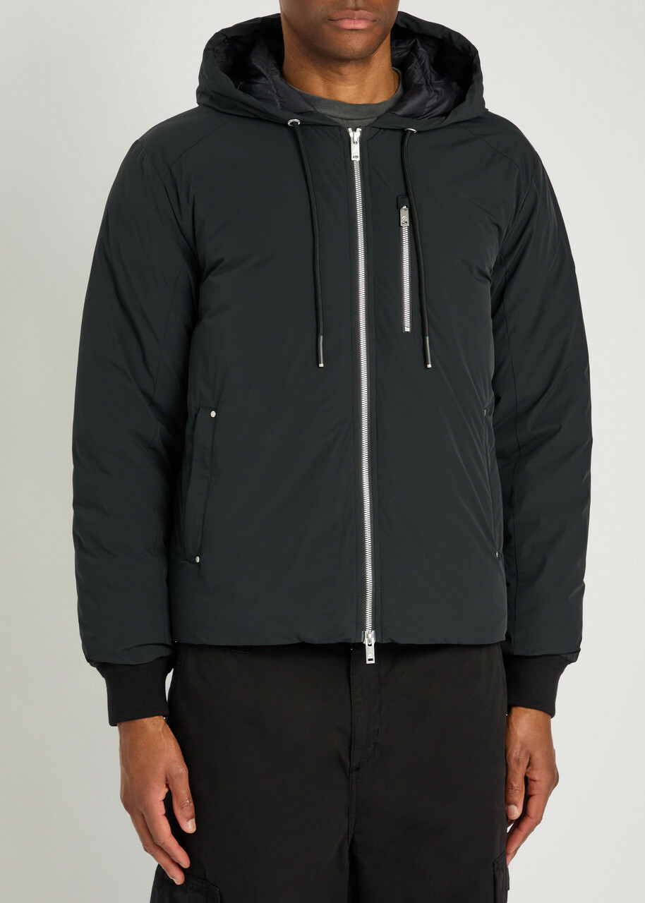 Moose Knuckles Northdale Hooded Shell Jacket Black