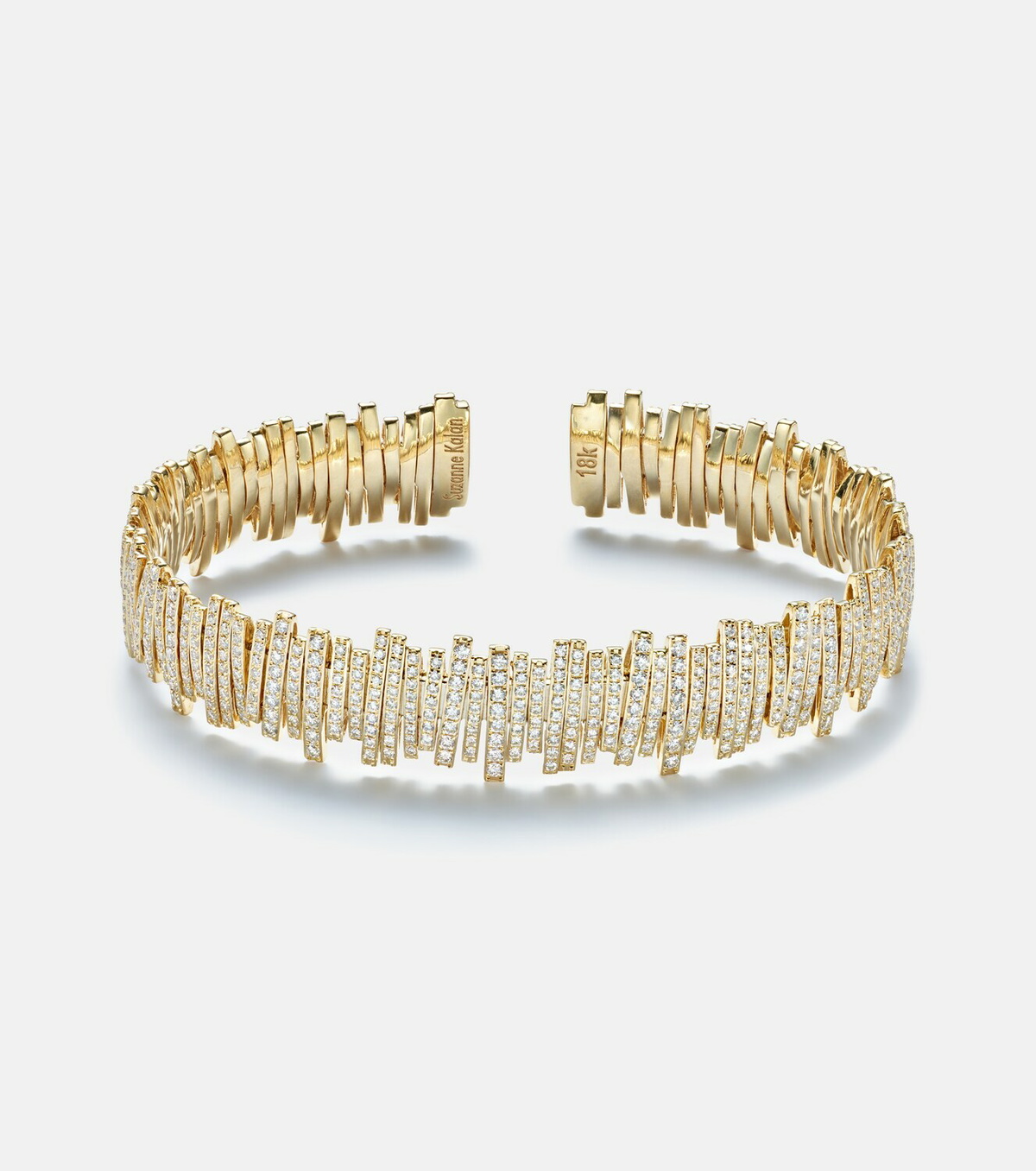 Suzanne Kalan Medium 18kt gold bangle with diamonds