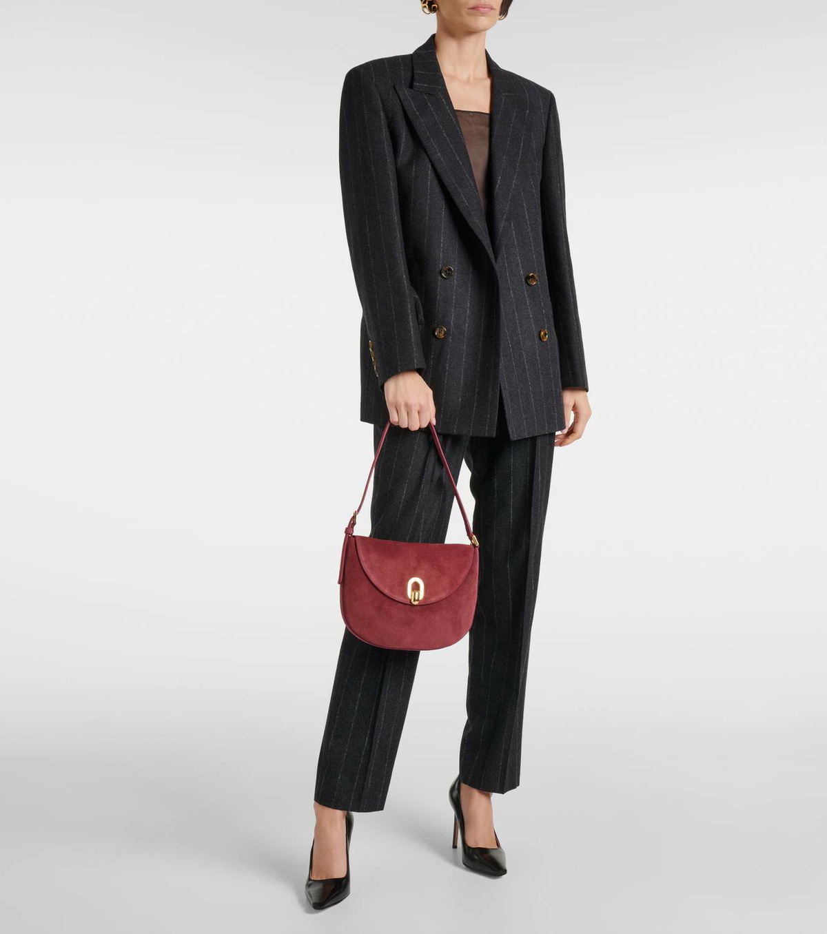 Savette Tondo Small suede shoulder bag Savette