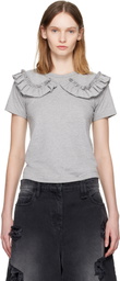 Comme des Garçons Girl Gray Ruffled Collar T-shirt