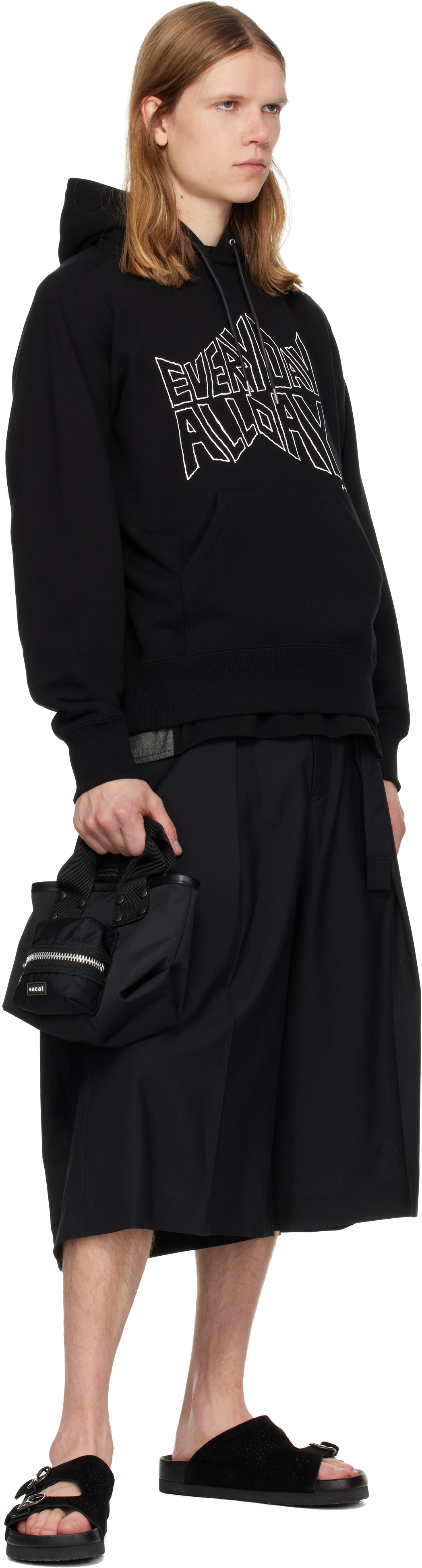 sacai Black Small Pocket Tote