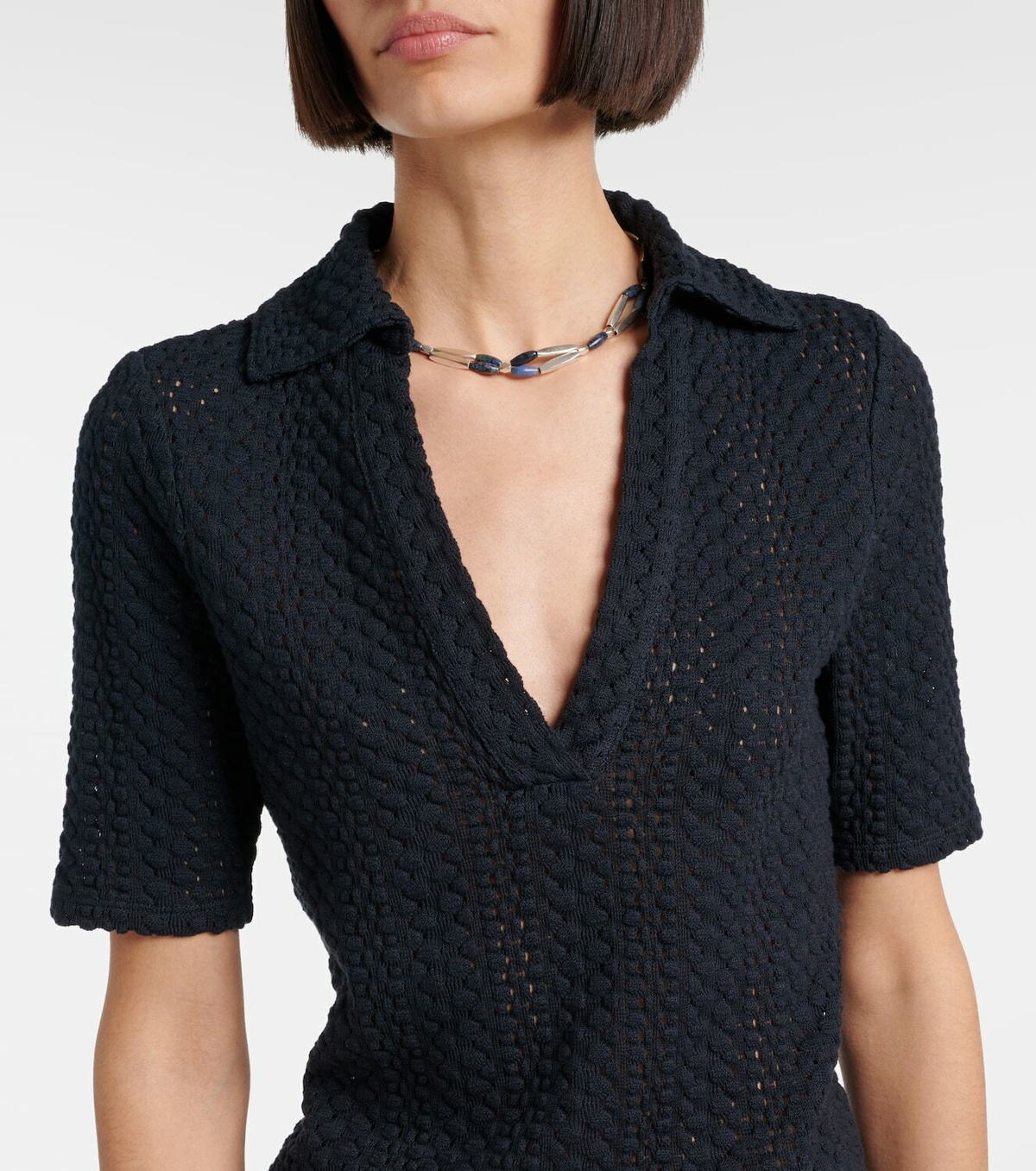 Vince Open-knit cotton polo shirt