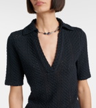 Vince Open-knit cotton polo shirt