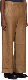 ADER error Brown Nord Leather Pants