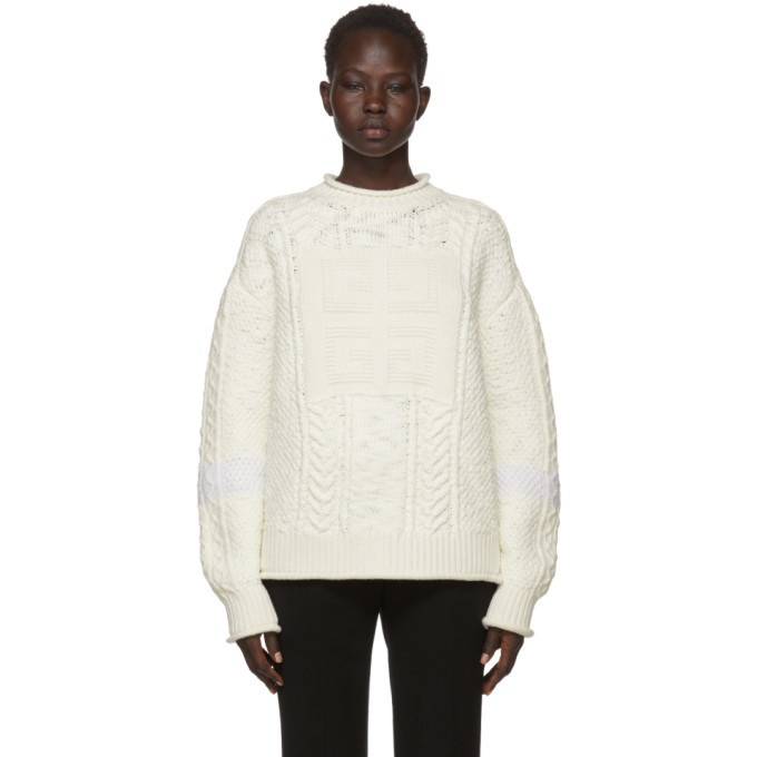 Givenchy Off-White High Neck 4G Fisherman Sweater Givenchy