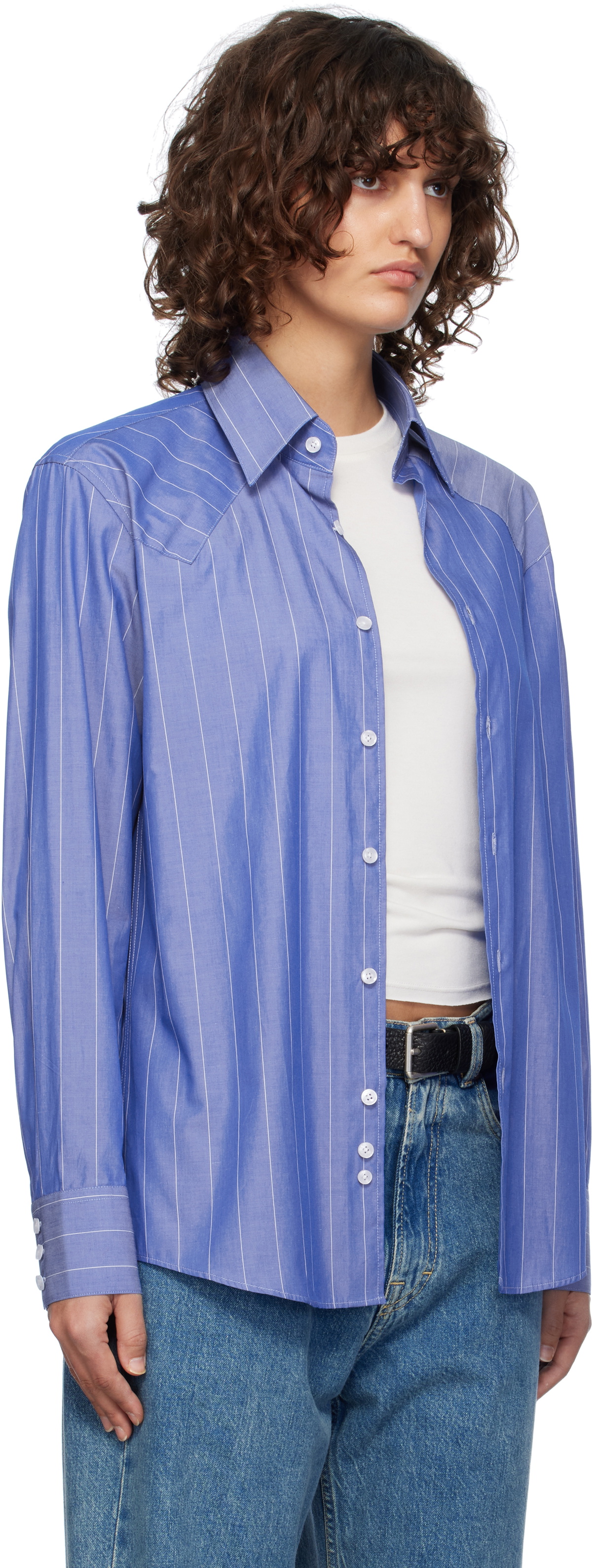 Carter Young Blue Western Business Shirt