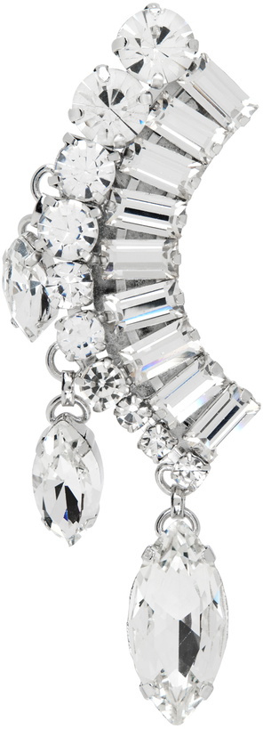 Photo: AREA Silver Crystal Baguette Drop Single Ear Cuff