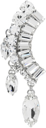 AREA Silver Crystal Baguette Drop Single Ear Cuff