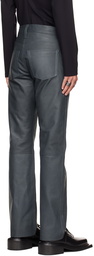 AARON ESH SSENSE Exclusive Gray Loose Leather Pants