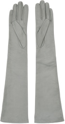 Dries Van Noten Gray Soft Leather Gloves