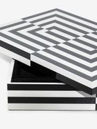 Jonathan Adler Black And White Op Art Large Lacquer Box