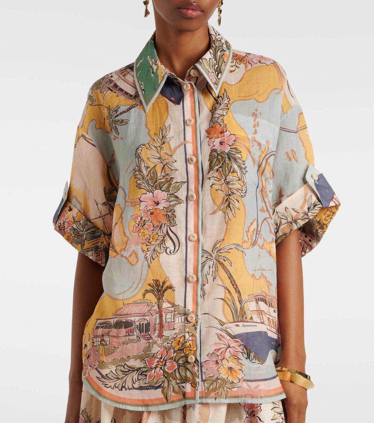 Zimmermann Tallow floral ramie shirt Zimmermann