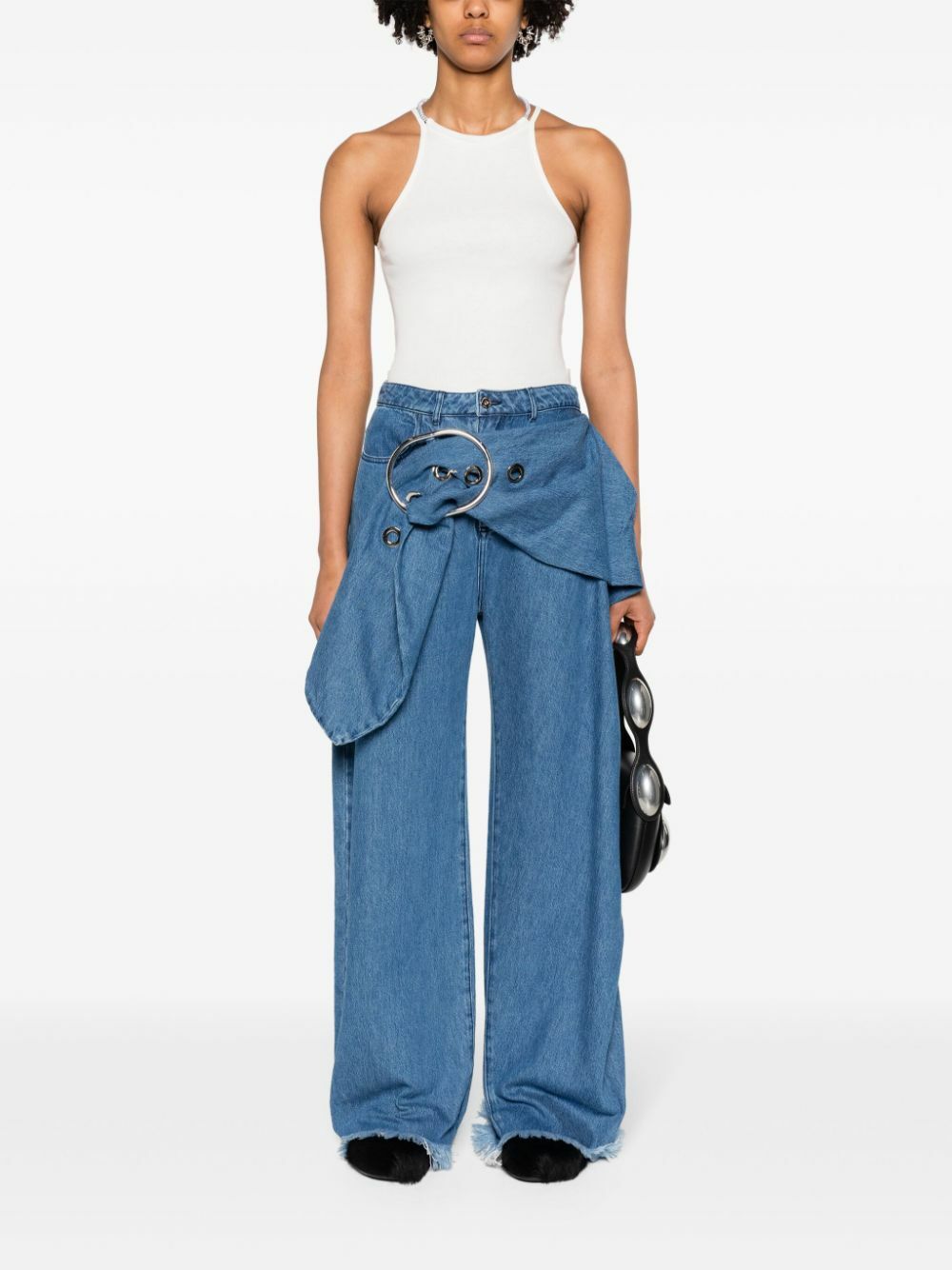 Dion Lee White Barball Organic-Cotton Tank Top