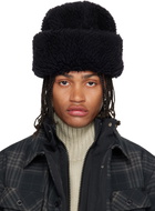 sacai Black Puffy Beanie Hat