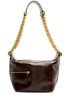 Chloe Glossed Leather Camera bag - Dark Brown - One Size