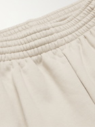 BALENCIAGA - Wide-Leg Fleece-Back Organic Cotton-Jersey Sweatpants - Neutrals