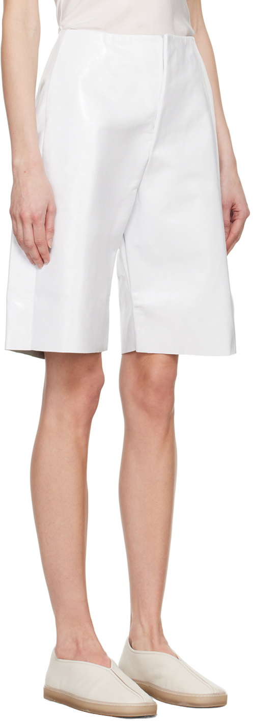 Gabriela Coll Garments White No.277 Leather Shorts