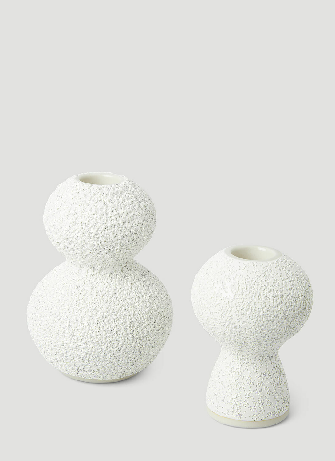Marloe Marloe Set of Two Lava & Bone Candlestick Holders