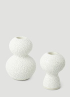 Marloe Marloe Set of Two Lava & Bone Candlestick Holders