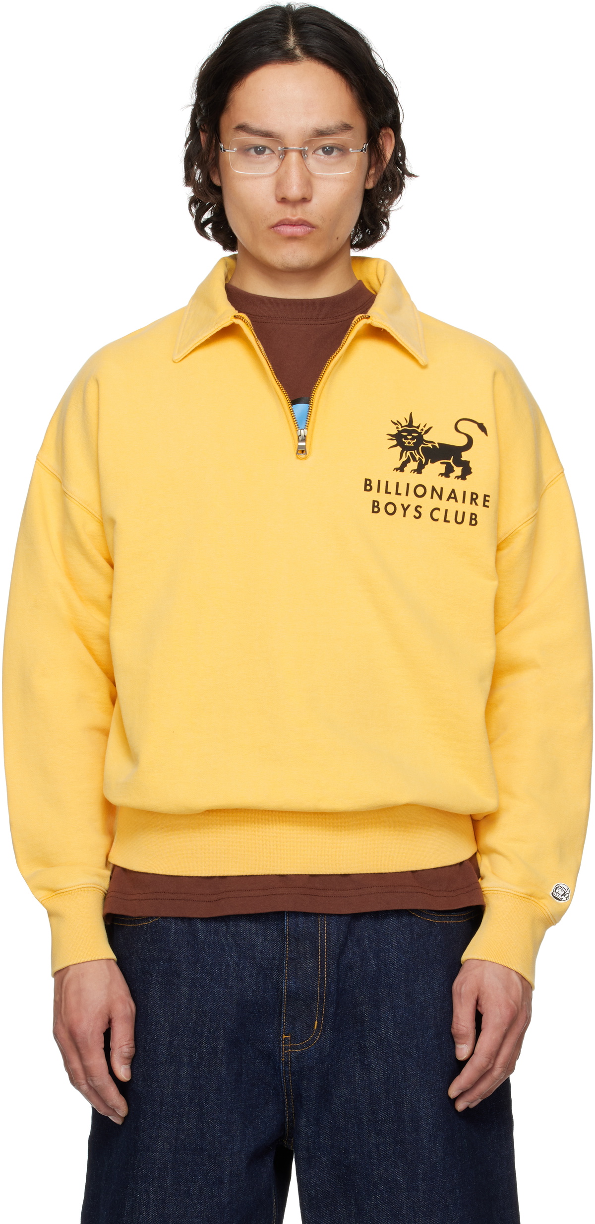 Billionaire Boys Club Yellow Lion Quarter Zip Sweatshirt