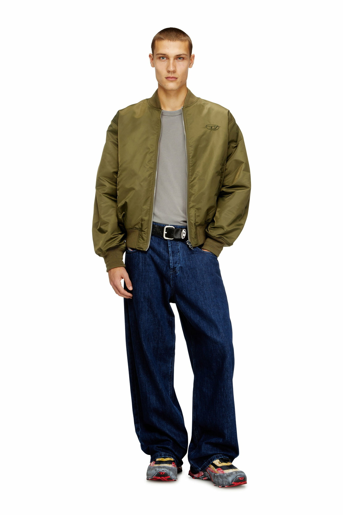 Diesel Padded bomber jacket with Oval D embroidery - Winter Jackets Mens in Multicolor