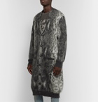 AMIRI - Oversized Snake-Jacquard Mohair-Blend Cardigan - Gray