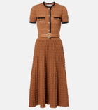 Self-Portrait Belted pointelle cotton-blend midi dress