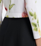Oscar de la Renta Floral jacquard cotton-blend cardigan