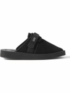 Suicoke - ZAVO-VS Webbing-Trimmed Suede Mules - Black