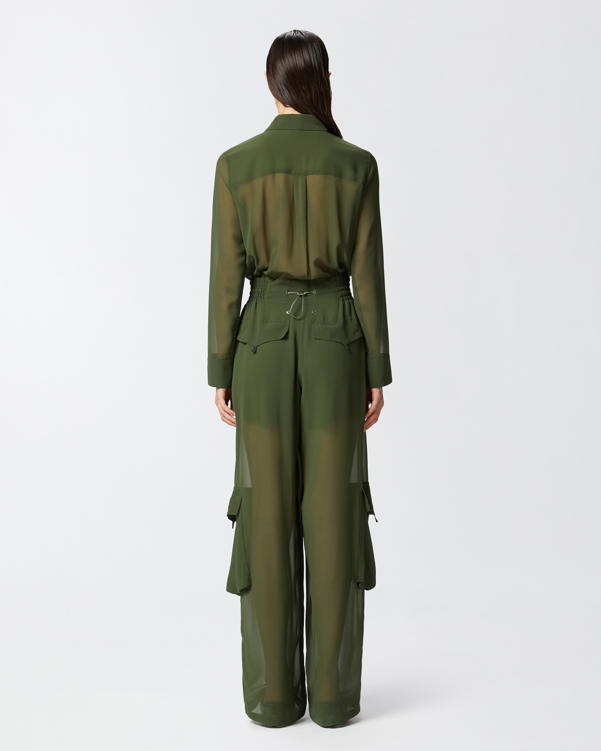 オールインワン・サロペット PINKO Woman Jumpsuits Green 104750A21F X83 Georgette jumpsuit with cargo pockets PINKO → Shop Online
