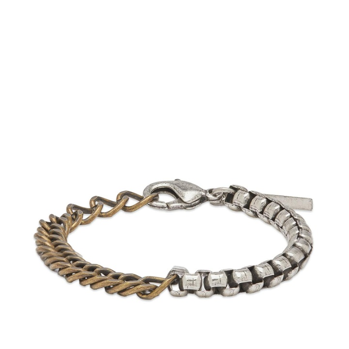 Photo: Dries Van Noten Men's Split Link Bracelet in Silver Brass
