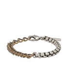 Dries Van Noten Men's Split Link Bracelet in Silver Brass