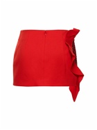 AREA - Ruffled Heart Stretch Wool Mini Skirt