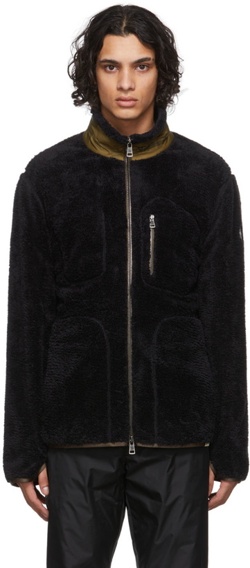 Photo: Moncler Black Recycled Fleece Zip-Up Sweater